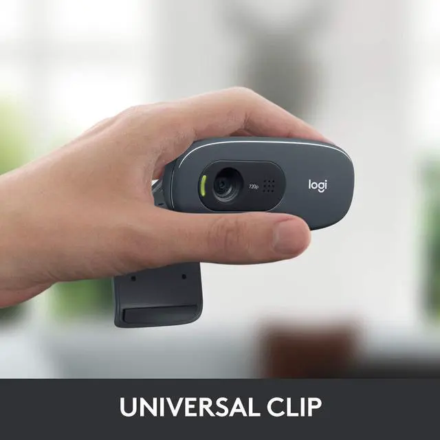 Alt view image 5 of 6 - Logitech C270 HD Webcam, 720p, Widescreen HD Video Calling,Light Correction, Noise-Reducing Mic, For Skype, FaceTime, Hangouts, WebEx, PC/Mac/Laptop/Macbook/Tablet - Black