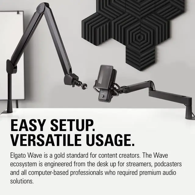 Alt view image 6 of 6 - Elgato Wave:3 - Premium Studio Quality USB Condenser Microphone for Streaming, Podcast, Gaming and Home Office, Free Mixer Software, Sound Effect Plugins, Anti-Distortion, Plug n Play, for Mac, PC