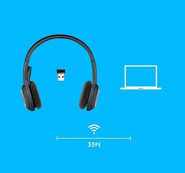 Alt view image 4 of 5 - Logitech Over-The-Head Wireless Headset H600