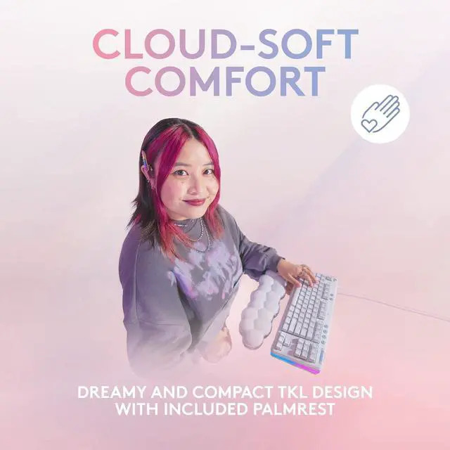Alt view image 2 of 7 - LOGITECH - G713 AURORA COLLECTION TKL WIRED MECHANICAL LINEAR SWITCH GAMING KEYBOARD FOR PC/MAC WITH PALM REST INCLUDED - WHITE MIST-920-010670