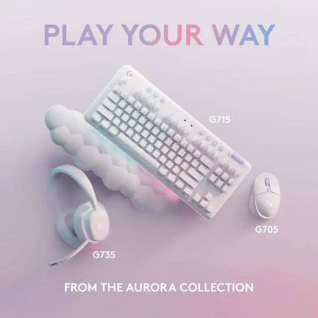 Alt view image 7 of 7 - LOGITECH - G713 AURORA COLLECTION TKL WIRED MECHANICAL LINEAR SWITCH GAMING KEYBOARD FOR PC/MAC WITH PALM REST INCLUDED - WHITE MIST-920-010670