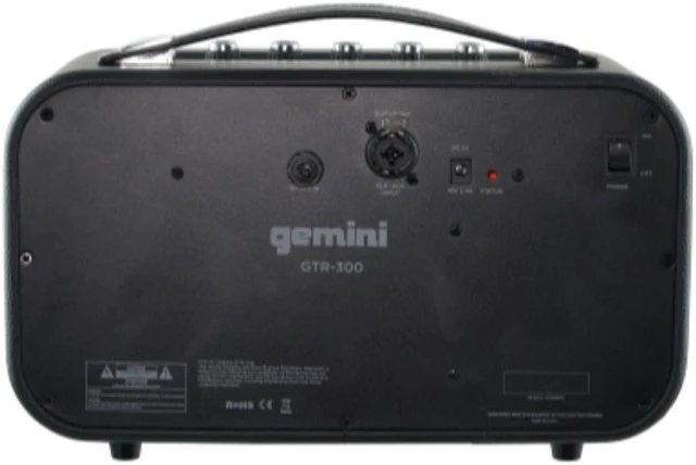 Alt view image 7 of 16 - Gemini GTR-300 GTR Portable Bluetooth Speaker (GTR-300, 60 Watts, Guitar and Microphone Inputs)