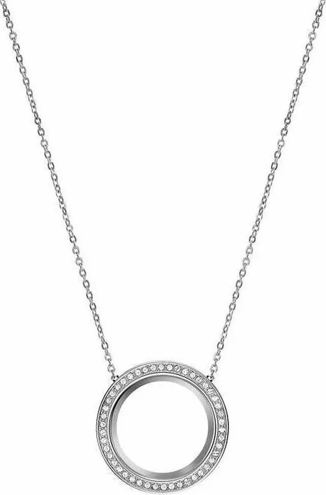 Alt view image 3 of 5 - Bulova Stainless Steel Ladies Watch and Crystal Halo Pendant Set
96X154