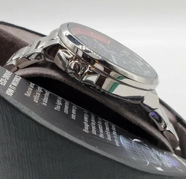Alt view image 2 of 2 - CITIZEN Eco Drive Endeavor Black Dial Men's Chronograph Watch Stainless Steel CA0440-51L