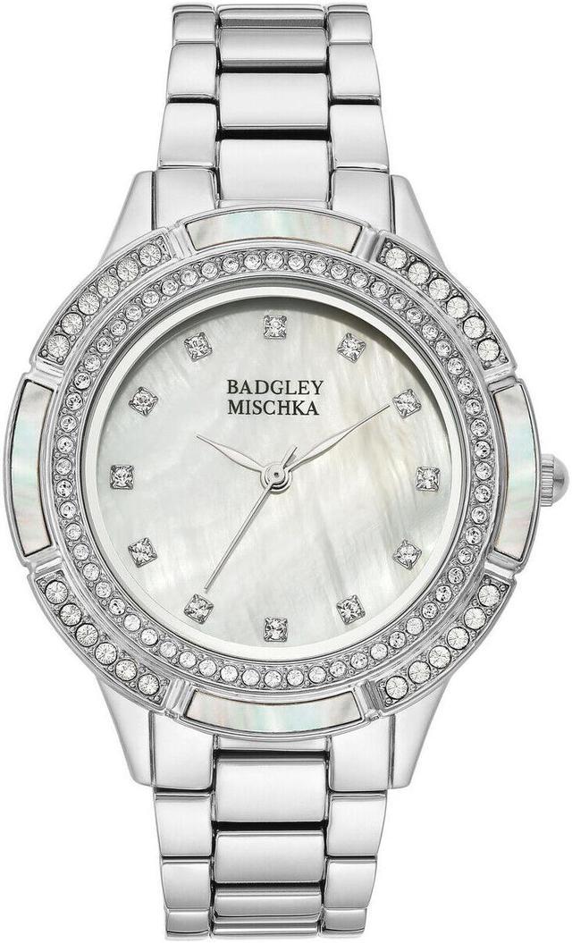 Badgley Mischka Women s Swarovski Crystals Accented Watch BA 1413MPSV Newegg