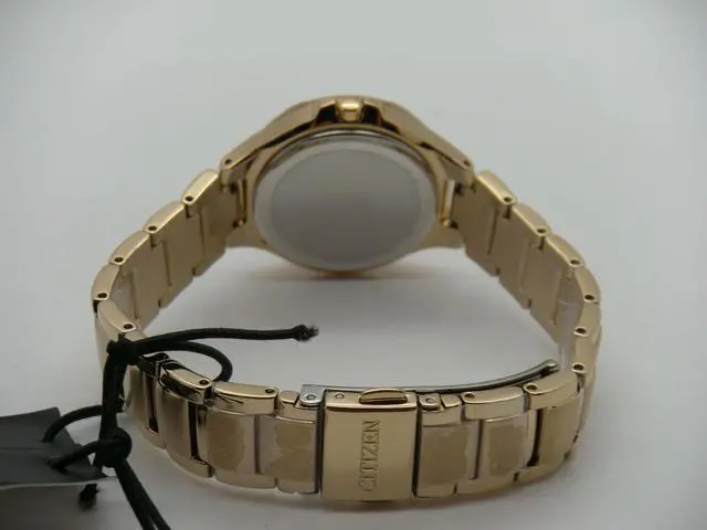 Alt view image 5 of 6 - Citizen Eco-Drive Crystal Accented Gold Tone Women's Watch - FE1163-56A
