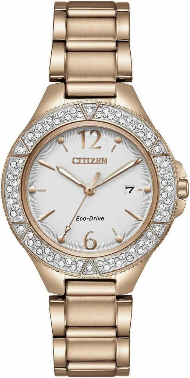 Main image of Citizen Eco-Drive Crystal Accented Gold Tone Women's Watch - FE1163-56A