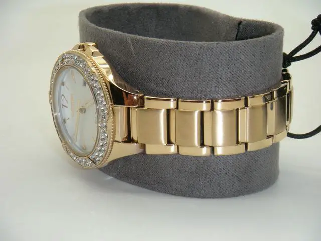 Alt view image 6 of 6 - Citizen Eco-Drive Crystal Accented Gold Tone Women's Watch - FE1163-56A