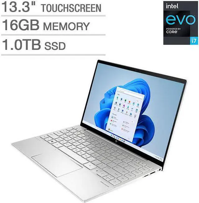 Alt view image 3 of 3 - HP ENVY 13.3" Touchscreen Intel Evo Platform Laptop - 11th Gen Intel Core i7-1165G7 - 1080p - Windows 11 13-ba1095cl Notebook 16GB RAM 1TB SSD