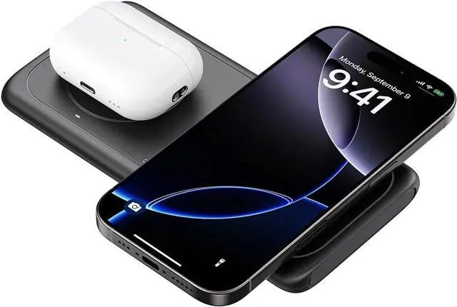 Alt view image 5 of 5 - Belkin 2-in-1 Magnetic Wireless Charging Pad with Qi2 15W MagSafe Compatibility