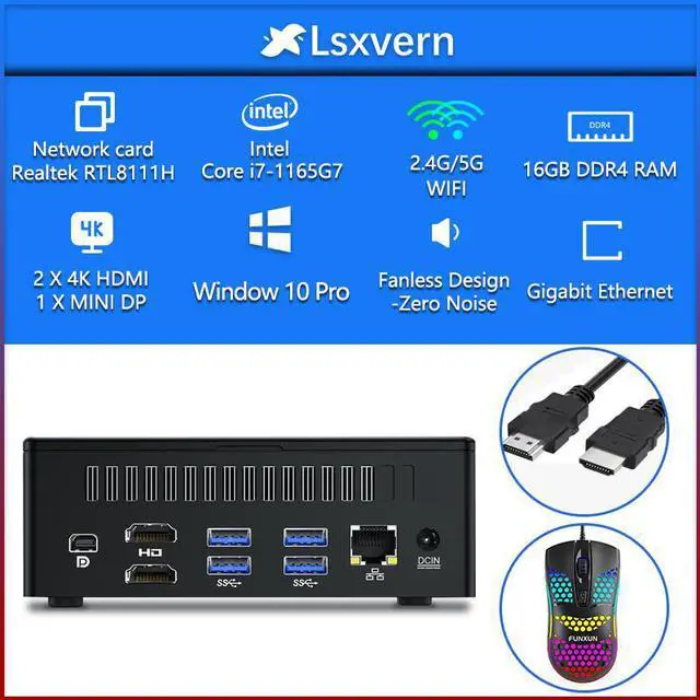 Main image of Gaming Mini PC Intel Core i7-1165G7 16GB DDR4 256/512/1024GB SSD 500GB HDD Windows 10 Gaming Desktop WiFi Bluetooth Mini Computer 16GB DDR4 128 GB 500 GB