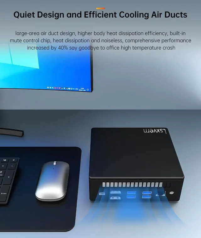 Alt view image 5 of 7 - Gaming Mini PC Intel Core i7-1165G7 16GB DDR4 256/512/1024GB SSD 500GB HDD Windows 10 Gaming Desktop WiFi Bluetooth Mini Computer 512 GB 0