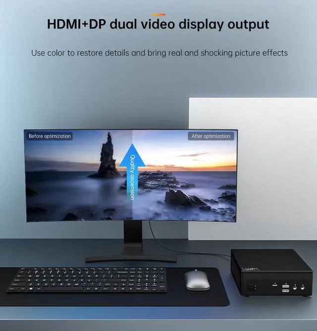 Alt view image 6 of 7 - Gaming Mini PC Intel Core i7-1165G7 16GB DDR4 256/512/1024GB SSD 500GB HDD Windows 10 Gaming Desktop WiFi Bluetooth Mini Computer 512 GB 0