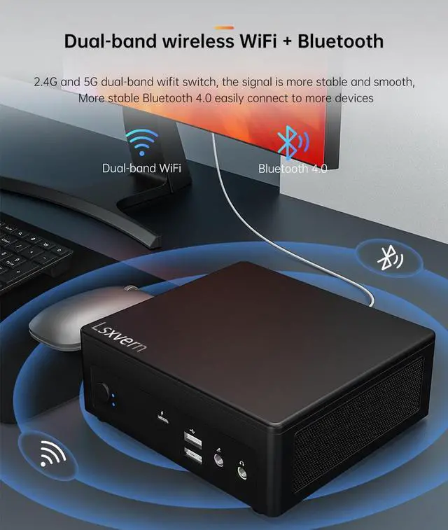 Alt view image 2 of 7 - Gaming Mini PC Intel Core i7-1165G7 16GB DDR4 256/512/1024GB SSD 500GB HDD Windows 10 Gaming Desktop WiFi Bluetooth Mini Computer 16GB DDR4 128 GB 500 GB