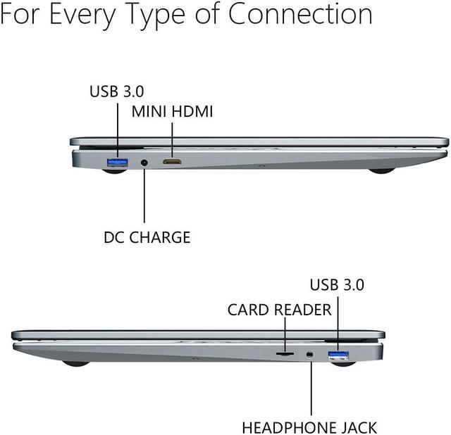 Alt view image 5 of 5 - Lsxvern Laptop 6GB RAM 128GB SSD Notebook Windows 11 Pro Intel J4105 Celeron Quad Core 14.1" Display laptop WIFI BT HDMI