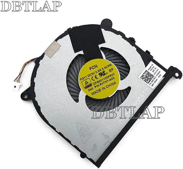 Alt view image 2 of 6 - GPU Fan for Dell XPS 15 9550 Precision 5510 P/N 0RVTXY RVTXY 036CV9 36CV9 DFS501105PR0T FG11 DFS501105PQ0T FG12