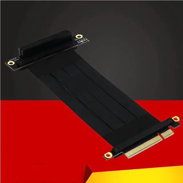 Main image of PCI Express Extension Cable PCIE X8 to X8 Graphics Cards Riser Cable 90 Degree Right Angle PCI-E X8 Slot PCIe 8x Extender Cables