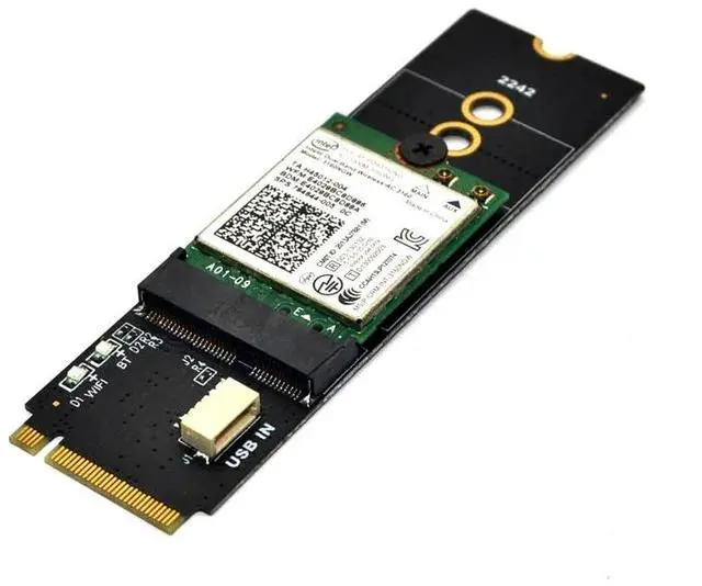 Alt view image 6 of 6 - M.2 KEY-M to KEY A-E/E Adapter Riser Card for M.2 NGFF PCIE Protocol Wireless Network Card Module Support 2230 2242 size M2 Card