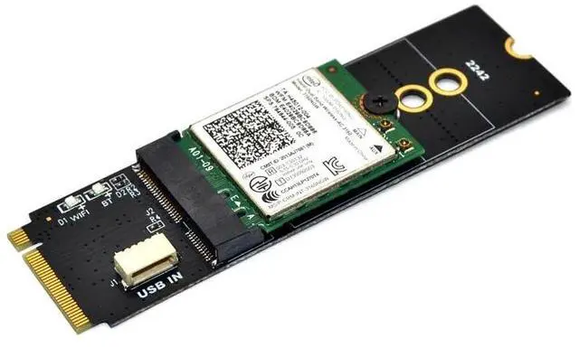 Alt view image 5 of 6 - M.2 KEY-M to KEY A-E/E Adapter Riser Card for M.2 NGFF PCIE Protocol Wireless Network Card Module Support 2230 2242 size M2 Card