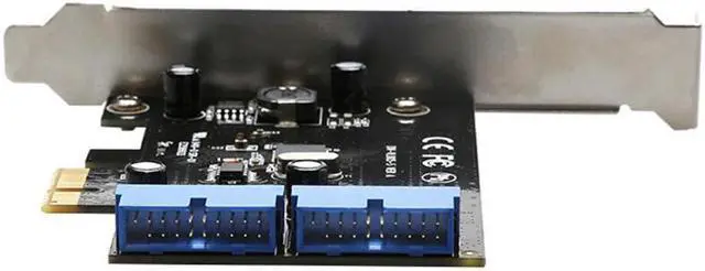 Alt view image 4 of 6 - Super Speed pcie to 2 Port 19Pin USB 3.0 Riser Card PCI-e to Dual Internal 20Pin PCI Express Card Converter Adapter for Computer