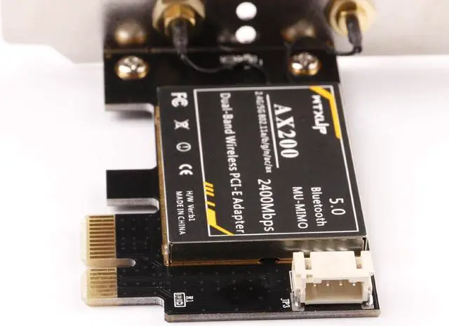 Alt view image 3 of 6 - 2974Mbps Wifi6 Dual Band Desktop PCIe Intel AX200 Card 802.11ax 2.4G/5Ghz Bluetooth 5.0 PCI Express Wireless WiFi Adapter for PC