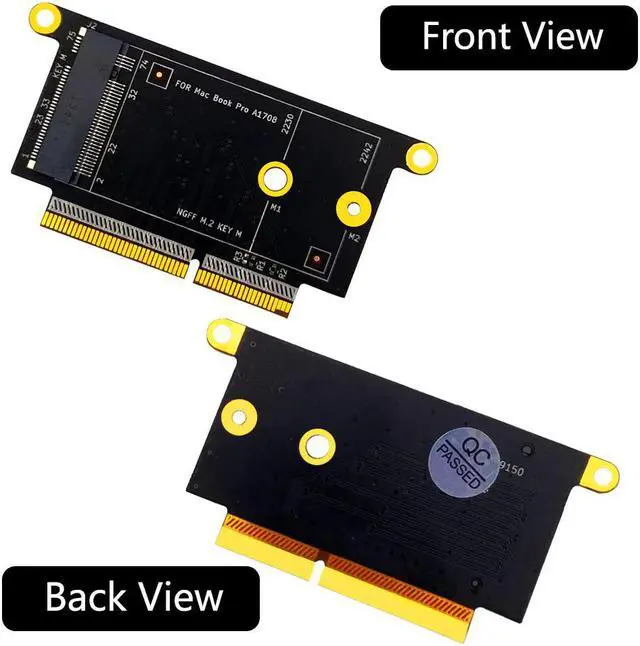 Alt view image 5 of 6 - M2 SSD Adapter for Macbook 1708 NVM-e Supports 2230 2242 KEY-M M.2 SSD for Pro 1708 for Macbook A1708 SSD Adapter