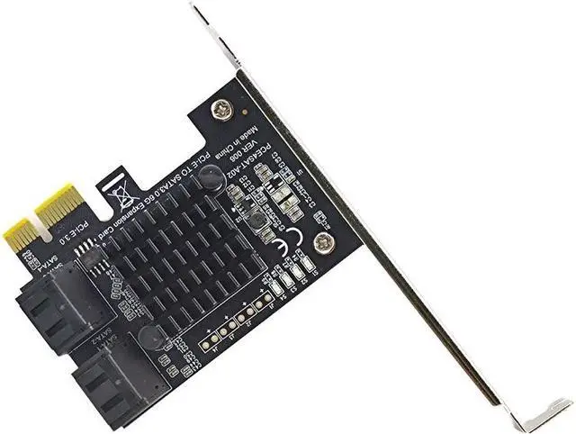 Alt view image 2 of 6 - Pcie 4 Port SATA 3.0 to PCIe x1 GEN3 Expansion Adapter Card with SATA 3 PCI-e PCI Express Converter ASM1064