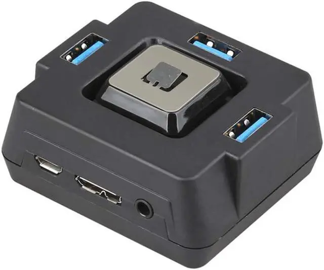 Alt view image 2 of 5 - Desktop PC Switch 3 Port USB 3.0 With Audio Sould Computer Switch External Power Switch Reset Button Plug and Play