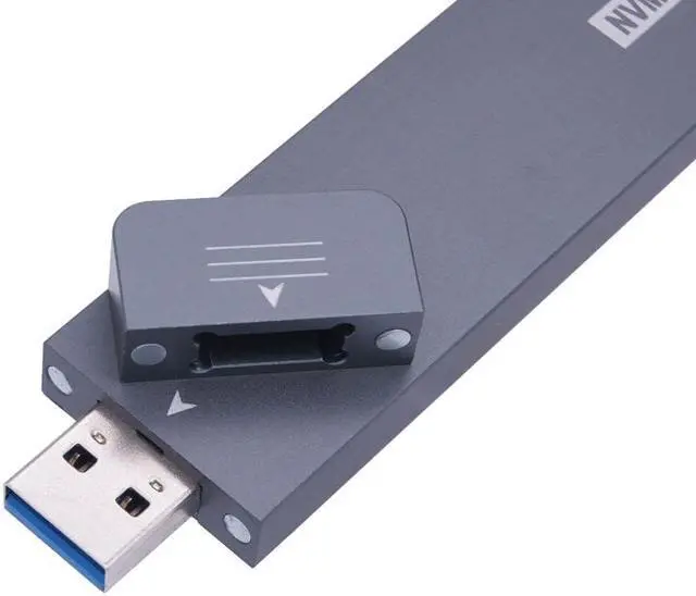 Alt view image 6 of 6 - NVME Case M.2 NVME Enclosure USB C Gen2 10Gbps PCIe NVME SSD Enclosure NVME M2 SSD Case Box Supports 2230/2242/2260/2280 M.2 SSD