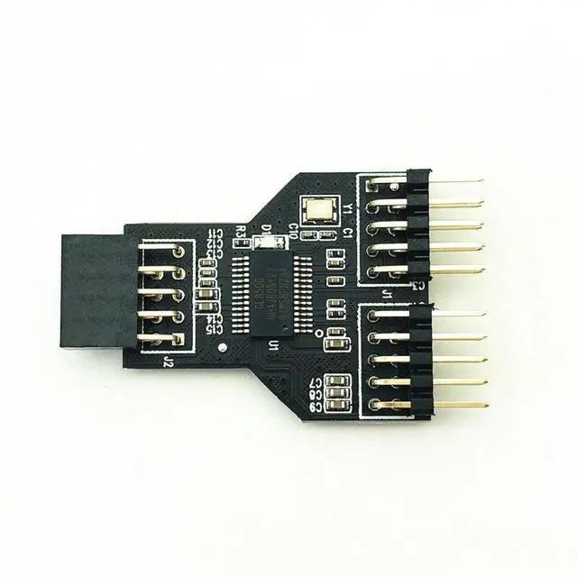 Alt view image 4 of 6 - USB2.0 9 PIN Female to Dual USB2.0 9 Pin Male Adapter USB 2.0 9Pin to Dual USB 2.0 9PIN Converter Adapter USB HUB Expansion Card