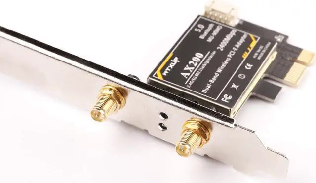 Alt view image 4 of 6 - 2974Mbps Wifi6 Dual Band Desktop PCIe Intel AX200 Card 802.11ax 2.4G/5Ghz Bluetooth 5.0 PCI Express Wireless WiFi Adapter for PC