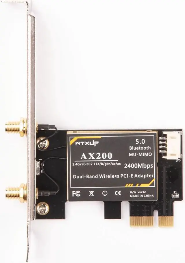 Alt view image 5 of 6 - 2974Mbps Wifi6 Dual Band Desktop PCIe Intel AX200 Card 802.11ax 2.4G/5Ghz Bluetooth 5.0 PCI Express Wireless WiFi Adapter for PC