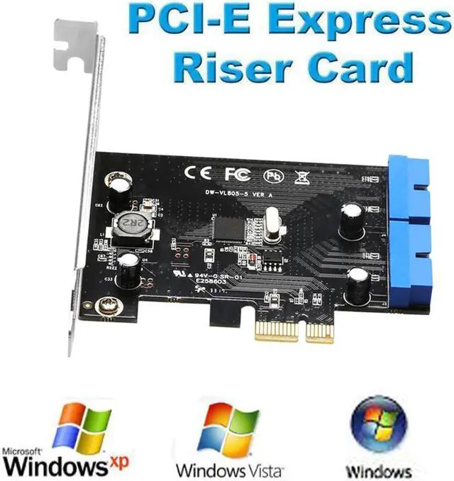 Main image of Super Speed pcie to 2 Port 19Pin USB 3.0 Riser Card PCI-e to Dual Internal 20Pin PCI Express Card Converter Adapter for Computer