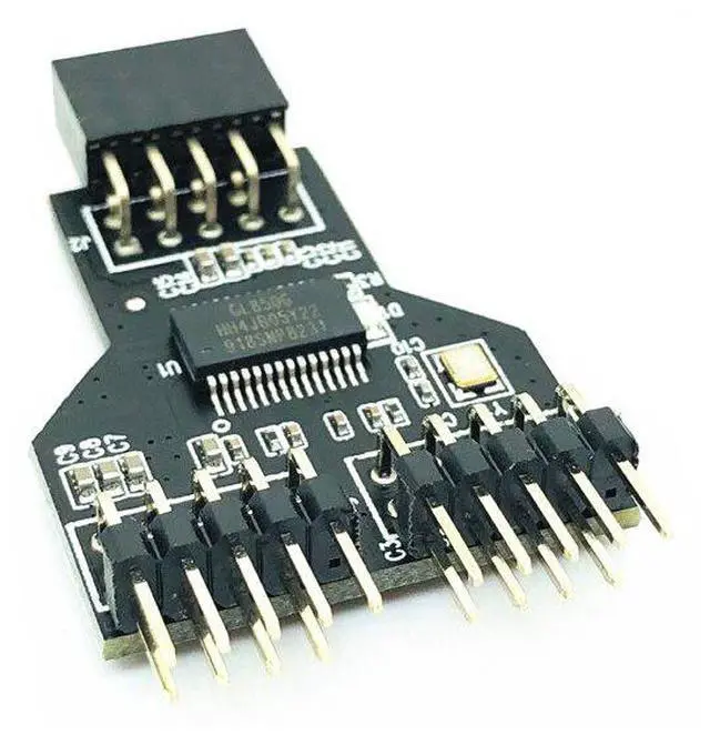 Alt view image 5 of 6 - USB2.0 9 PIN Female to Dual USB2.0 9 Pin Male Adapter USB 2.0 9Pin to Dual USB 2.0 9PIN Converter Adapter USB HUB Expansion Card