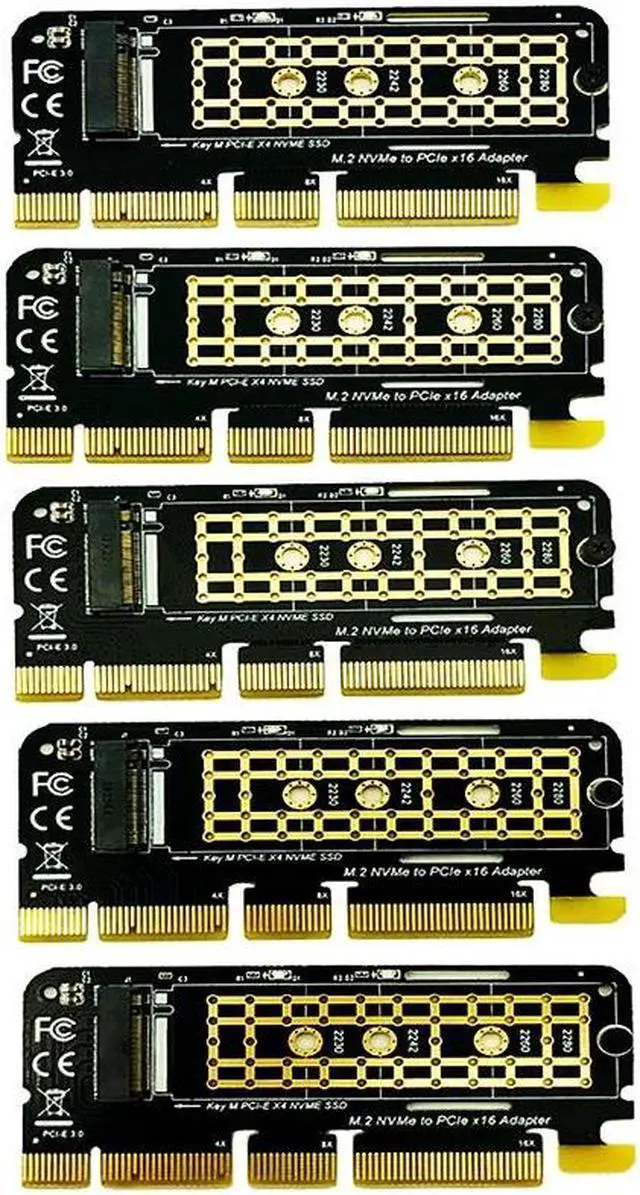Main image of 5PCS M.2 NVME Adapter M.2 M2 NVME PCIE to M2 Adapter PCI Express X16 X8 X4 Raiser SSD M.2 PCI-E Expansion Card for 2230-2280 SSD