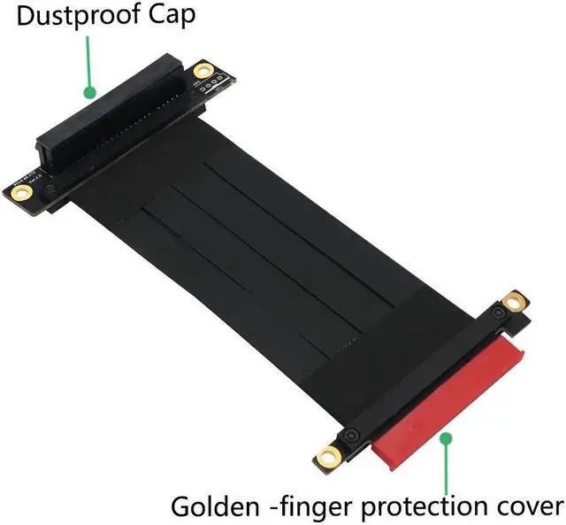 Alt view image 4 of 6 - PCI Express Extension Cable PCIE X8 to X8 Graphics Cards Riser Cable 90 Degree Right Angle PCI-E X8 Slot PCIe 8x Extender Cables
