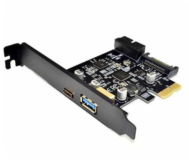 Alt view image 3 of 6 - BTBcoin PCI-e to 4 Ports USB 3.1 GEN 1 (5Gbps)(USB Type-C +USB Type A w/ Internal 19Pin USB 3.0 Dual Port) PCI Express Card