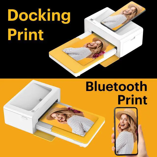 Alt view image 4 of 8 - Kodak Dock Plus Instant Photo Printer – Updated Bluetooth Portable Photo Printer Full Color Printing – Mobile App Compatible with iOS and Android – Convenient and Practical + 80 sheets