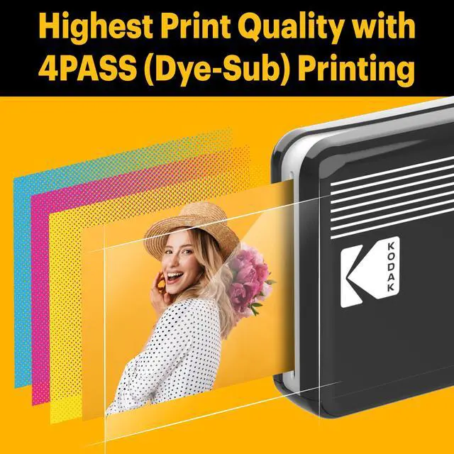 Alt view image 7 of 7 - Kodak Mini 2 Retro Portable Instant Photo Printer,Wireless Connection, Compatible with iOS, Android & Bluetooth, Real Photo(2.1x3.4”), 4Pass Technology & Lamination Process, Premium Quality +60 Sheets
