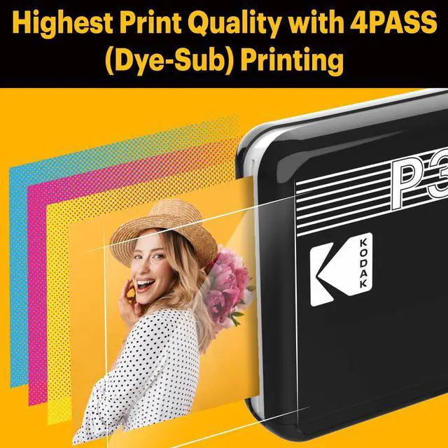 Alt view image 7 of 8 - Kodak Mini 3 Retro Portable Photo Printer Compatible with iOS, Android & Bluetooth Devices, Real Photo: (3”x3”), 4Pass Technology & Laminating Process, Print highest Quality Photos - 60 Sheets