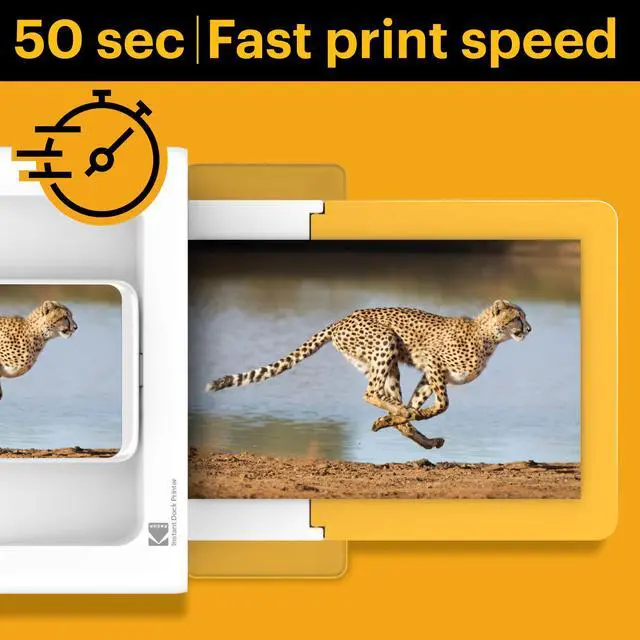 Alt view image 7 of 8 - Kodak Dock Plus Instant Photo Printer – Updated Bluetooth Portable Photo Printer Full Color Printing – Mobile App Compatible with iOS and Android – Convenient and Practical + 80 sheets