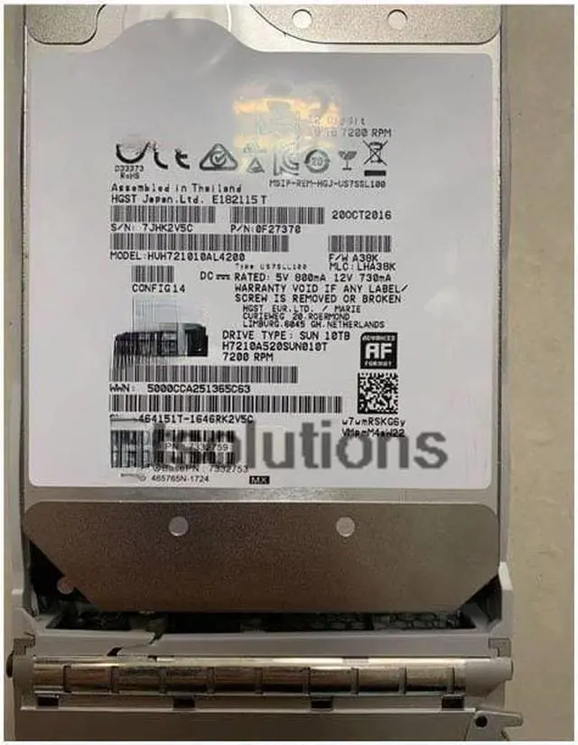 Main image of For Oracle Sun X7-2L Hard Disk 7332759 7332753 7343912 10T 7.2K 3.5 SAS