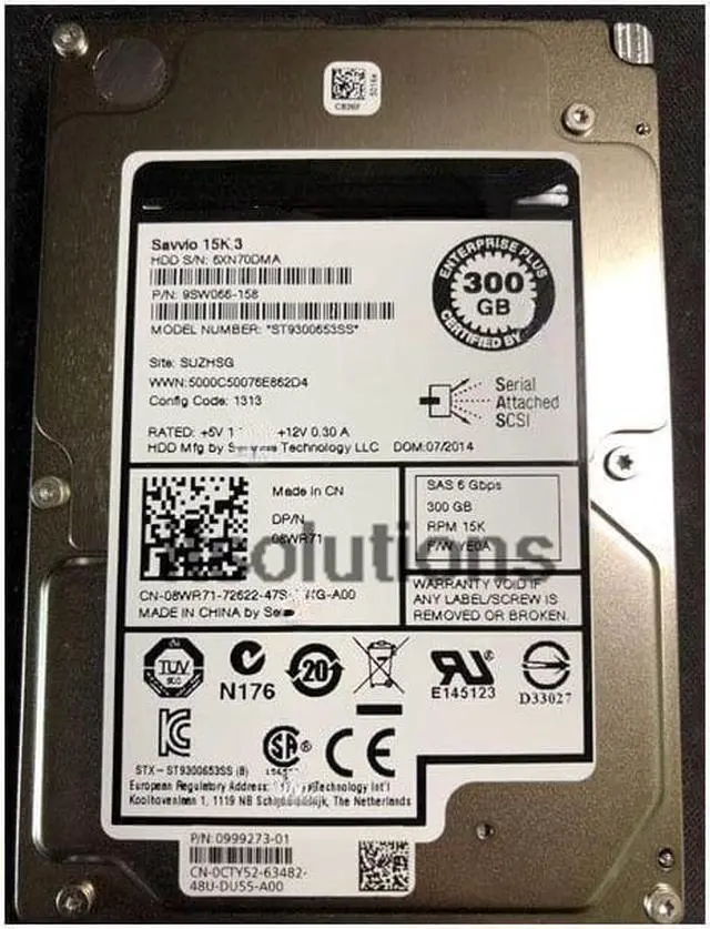 Main image of For Dell Compellent SC8000 SC4020 08WR71 300G 15K SAS 2.5 EQ hard drive