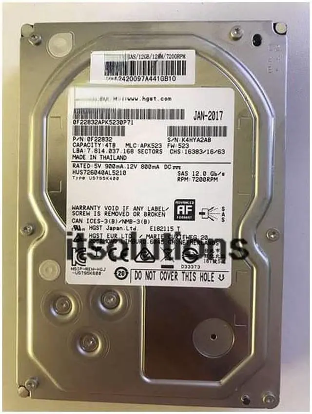 Main image of For HGST Hitachi HUS726040AL5210 4T 7200 rpm 128 SAS12Gb/s Enterprise Hard Drive