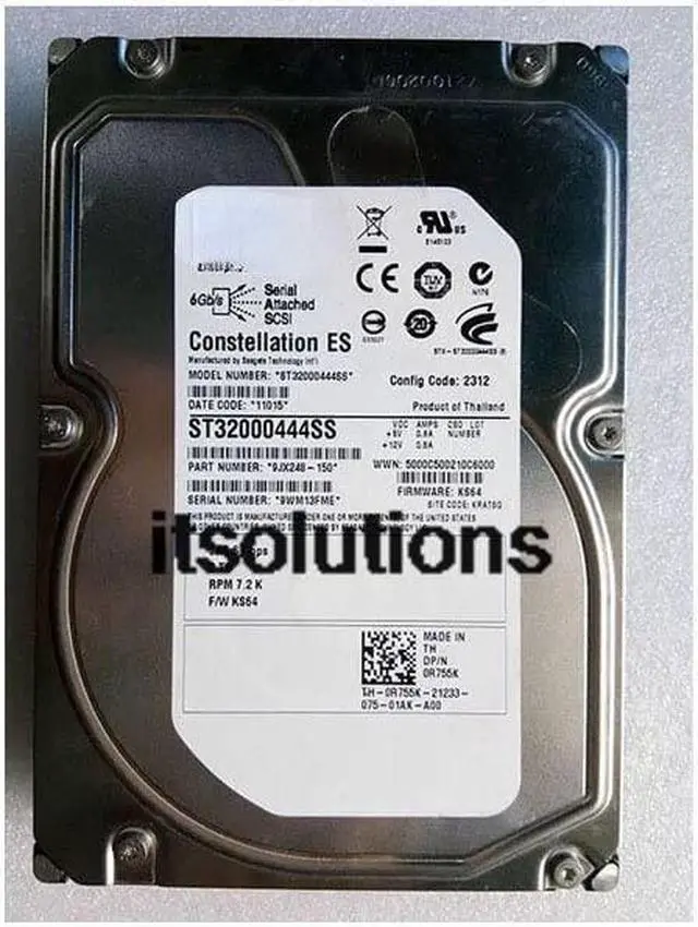Main image of For DELL ST32000444SS 0 r755k 2 t SAS7.2 K 3.5 -inch 6 gb server hard drive