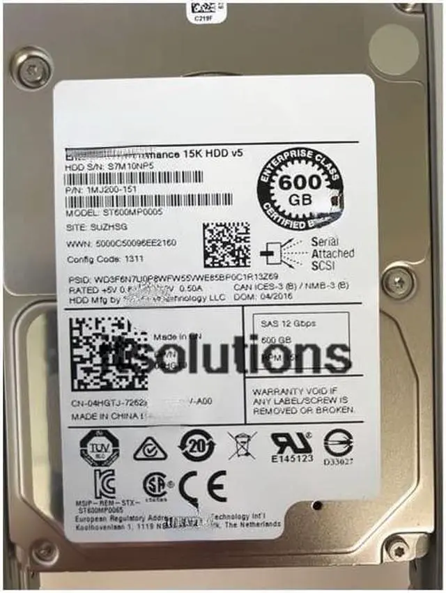 Main image of For DELL Seagate ST600MP0005 600GB 15K 12GB SAS 2.5 inch server hard drive04HGTJ