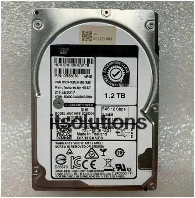 Main image of For DELL 1.2T SAS 12Gb 10K 2.5 inch 12GB 09XNF6 server enterprise hard disk