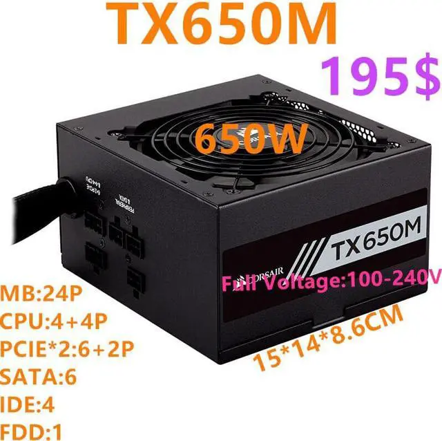 Main image of PSU For Corsair Brand ATX Half Module 80plus Gold Silent Power Supply 750W/650W/550W Power Supply TX750M TX650M TX550M