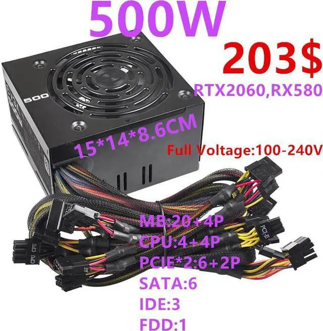 Main image of For EVGA Brand Non Module 80PLUS EU RTX2080 RX5700 Game Mute Host Switching Power Supply 700W 600W 500W