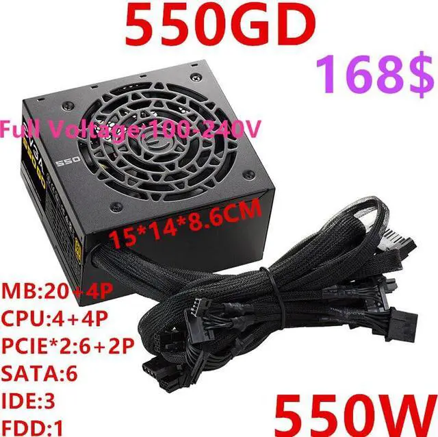 Main image of For EVGA Brand Non-modular 80PLUS Gold Game Mute Power Supply 650W/550W/450W Power Supply 650GD 550GD 450GD